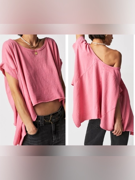 We The Free Tops - NWOT Free People We the Free Angel Tee - gumdrop pink - Small, Medium, Large